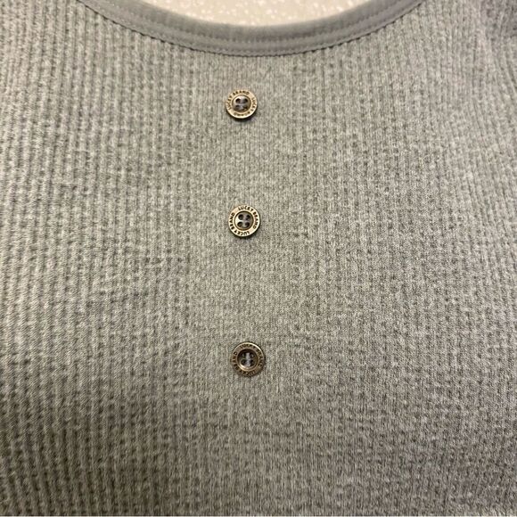 Lucky Brand padded gray Crop top Bralette waffle knit ribbed comfort seamless 2X - Picture 3 of 7